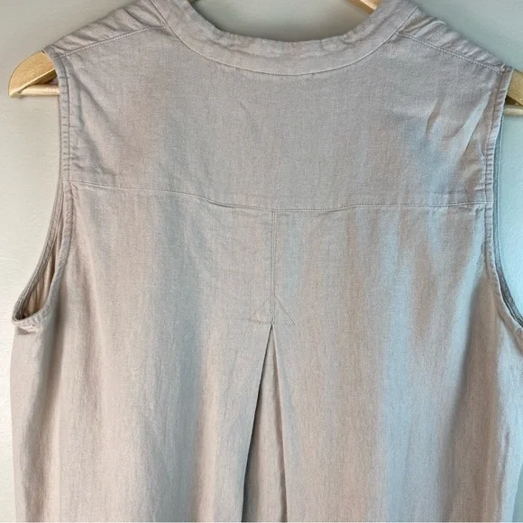 Anne Klein Woman’s Dress Large Linen Sleeveless Tan - Picture 6 of 7